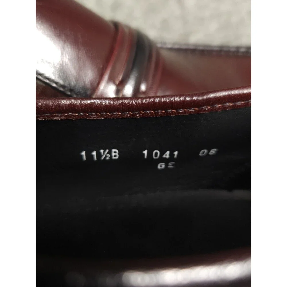 Florsheim Como Strap Loafers Mens 11.5 B Burgundy Leather Slip On Dress Shoes